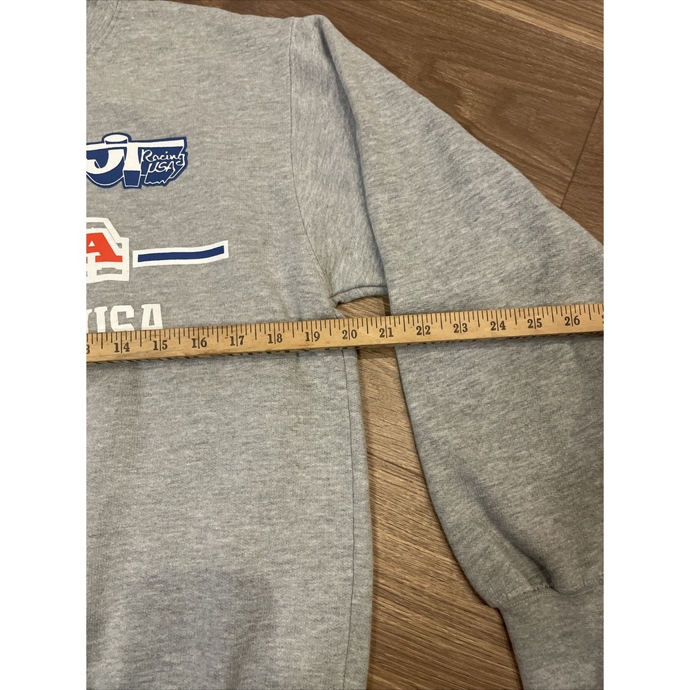 Vintage JT Racing USA Honda Racing Team Graphic Crewneck Sweatshirt Gray M Y2K - Picture 5 of 6